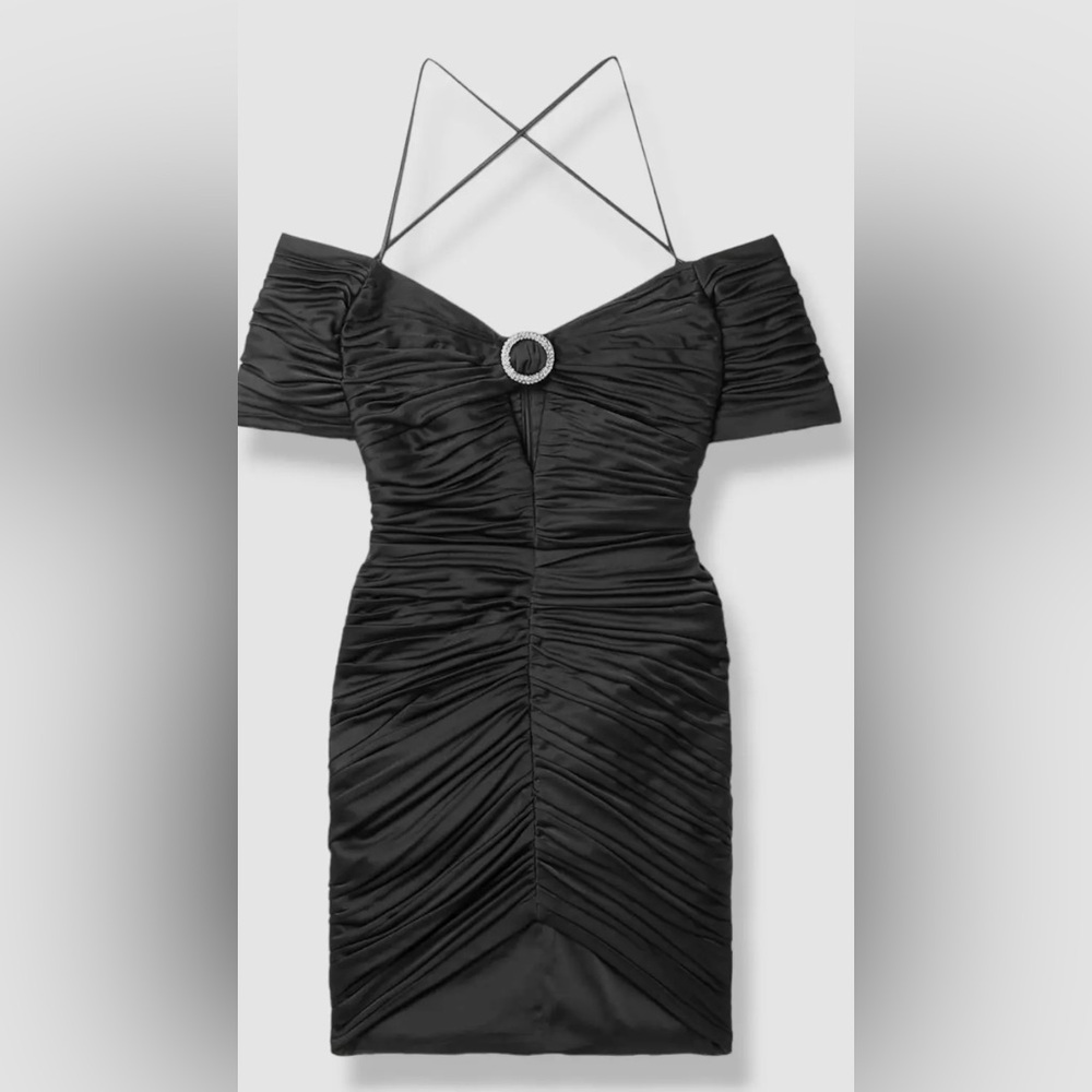 Rasario women’s embellished ruched  satin dress size Fr 36
